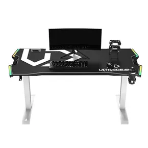 ULTRADESK Spieltisch FORCE SNOW - weiß, 166x70 cm, 76.5 cm, mit XXL-Mauspad